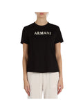 AX ARMANI D T-shirt basic con logo nero