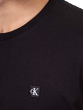 CK J U PRE T-shirt girocollo basic embro badge con piccolo logo nero