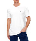 CK J U PRE T-shirt girocollo basic embro badge con piccolo logo bianco