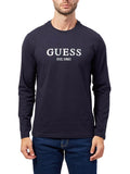 GUESS A U PRE T-shirt manica lunga iridescent logo blu