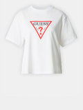 GUESS J D COL T-shirt boxy iconic bianco