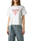 GUESS J D COL T-shirt boxy iconic bianco