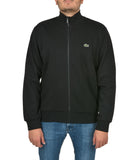 LACOSTE U Felpa zip con logo coccodrillo nero