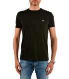 LACOSTE U T-shirt in pima cotton con piccolo logo nero