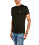 LACOSTE U T-shirt in pima cotton con piccolo logo nero