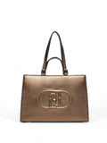 LIU JO ACC1 Borsa squadrata con logo in tinta BRONZO