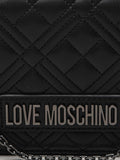 LOVE MOSCHINO COL Tracollina trapuntata logo NERO/ARG.TO