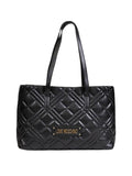 LOVE MOSCHINO COL Borsa trapuntata con logo oro nero