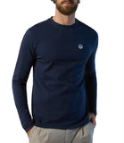 NORTH SAILS U T-shirt manica lunga basic con piccolo logo NAVY