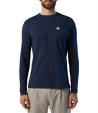 NORTH SAILS U T-shirt manica lunga basic con piccolo logo NAVY