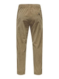 ONLY&SONS Pantaloni in velluto a coste con laccio beige