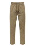 ONLY&SONS Pantaloni in velluto a coste con laccio beige