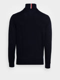 TOMMY H U COL Dolcevita in cotone organico e misto cashmere blu