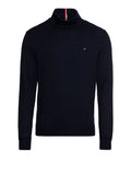 TOMMY H U COL Dolcevita in cotone organico e misto cashmere blu