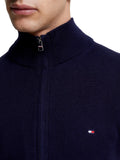 TOMMY H U COL Cardigan zip con dettaglio bandiera blu