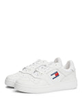 TOMMY J D CAL Sneakers retro basket bianco