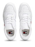 TOMMY J D CAL Sneakers retro basket bianco