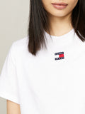 TOMMY J D PRE T-shirt boxy badge logo bianco