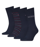 TOMMY U CALZE Giftbox da 4 paia di calzini monogram NAVY