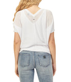 T-shirt con scollo a v in cotone