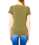 LIU JO JEANS T-shirt girocollo con stampa verde oliva