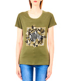 LIU JO JEANS T-shirt girocollo con stampa verde oliva