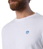 NORTH SAILS U T-shirt girocollo basic con piccolo logo manica lunga bianco