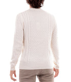 GUESS J U COL Pullover cable girocollo bianco