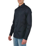 AX ARMANI U Camicia basic con logo in contrasto NAVY