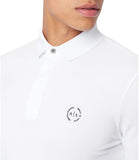 AX ARMANI U Polo manica lunga con piccolo logo bianco