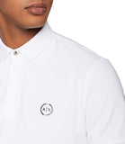 AX ARMANI U Polo bianca in cotone con piccolo logo bianco