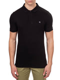 CK J U COL Polo slim embro badge logo nero