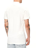 CK J U COL Polo slim embro badge logo bianco