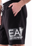 EA7 U Bermuda in cotone con patch logo nero