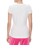 GUESS J D PRE T-shirt round camelia bianco