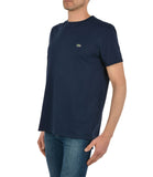 LACOSTE U Tshirt basic 6709 in pima cotton blu