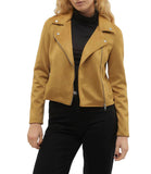 VERO MODA Vmjose giubbotto biker in suede sintetico senape